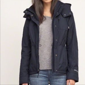 Navy blue warrior jacket for all seasons with hood